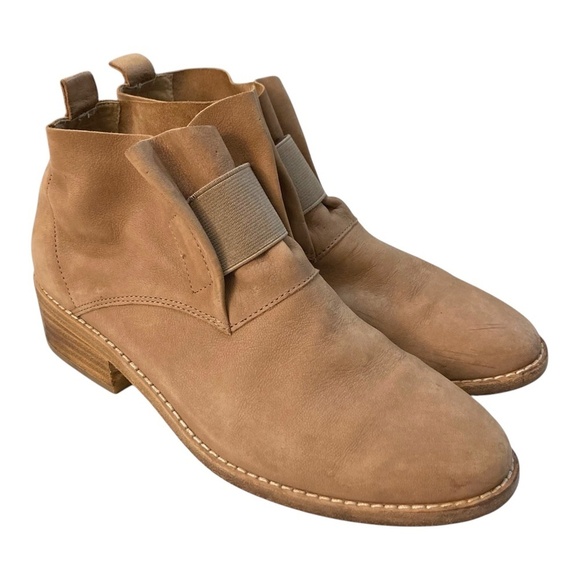 EILEEN FISHER Soul Nubuck Leather Ankle Desert Boots Antelope Brown - Picture 1 of 12